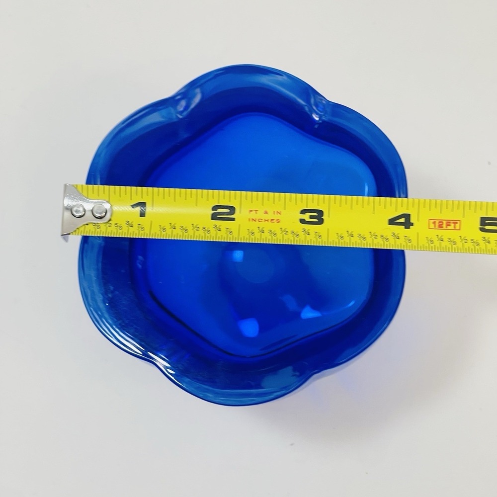 Collezione Glass Line Italy Crystal Cobalt Blue Scallop Perfume Bottle & Stopper - Picture 9 of 9